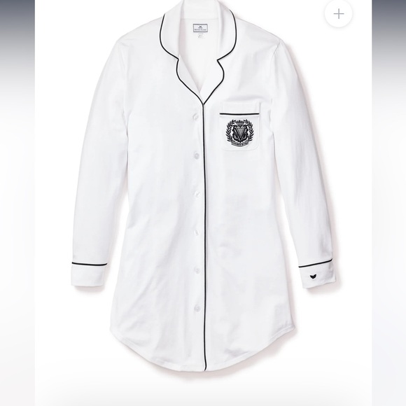 petite plume Other - Veronica Beard x Petite Plume Women's Pima Nightshirt with Embroidery in White